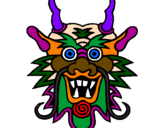 Coloring page Dragon face painted byEmka