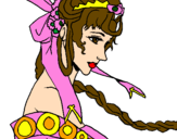 Coloring page Chinese princess painted byMary