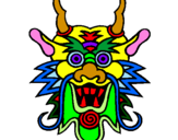 Coloring page Dragon face painted byoma van mimi