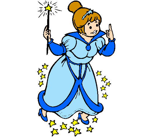 Coloring page Fairy godmother painted bylalita