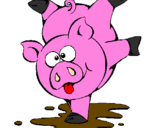 Coloring page Piglet playing painted byKristina 