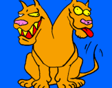 Coloring page Two-headed dog painted bytatum