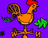 Coloring page Weathercock painted byzz