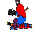 Coloring page Goaltender stopping puck painted bysssssshhhhhhhhhhh