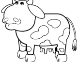 Coloring page Thoughtful cow painted byyuan