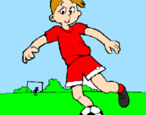 Coloring page Playing football painted byJOSHUA