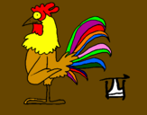Coloring page Rooster painted byprecious