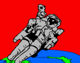 Coloring page Astronaut in space painted byrenz .m