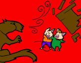 Coloring page Three little pigs 9 painted byEvan Burns