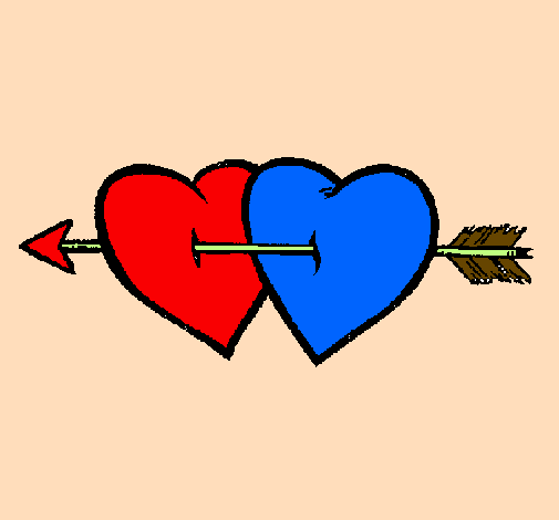 Two hearts and an arrow