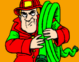 Coloring page Firefighter painted byolivia