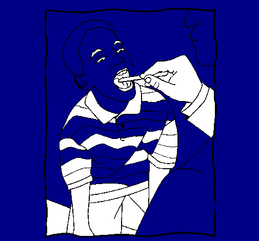 Coloring page Throat examination painted byeric