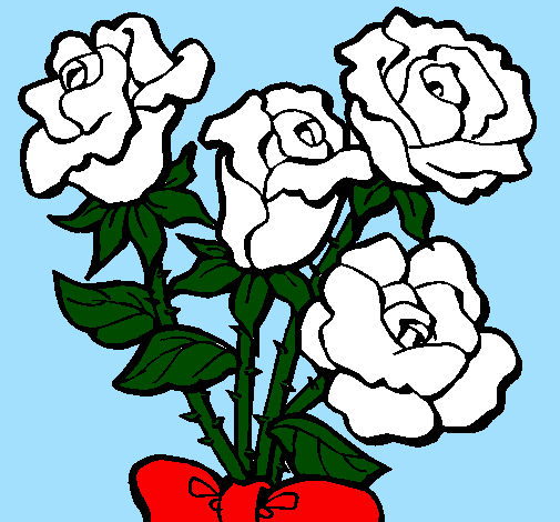 Coloring page Bunch of roses painted bybea