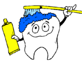 Coloring page Tooth cleaning itself painted byTay