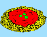 Coloring page Spaghetti with cheese painted bysimo