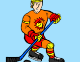 Coloring page Ice hockey player painted byChas