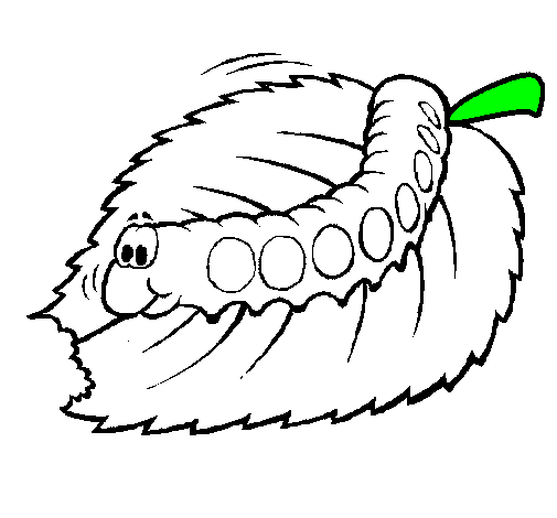 Coloring page Caterpillar eating painted byworm