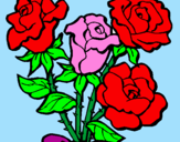 Coloring page Bunch of roses painted byemily