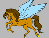 Coloring page Pegasus flying painted byaina f m