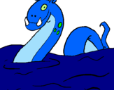 Coloring page Loch Ness monster painted bysean