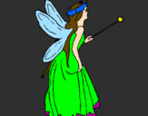 Coloring page Fairy with long hair painted bymelanie
