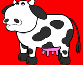 Coloring page Thoughtful cow painted byL.J.
