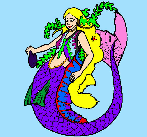 Mermaid with long hair