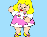 Coloring page Doll painted bymary jo
