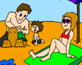 Coloring page Family vacation painted byanna rose