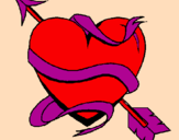 Coloring page Heart with arrow painted bypp
