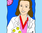 Coloring page Doctor smiling painted byyazmine