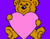 Coloring page Bear in love painted byzoe