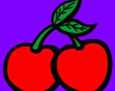 Coloring page Cherries III painted bybunny