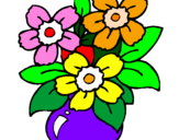 Coloring page Vase of flowers painted byChloe