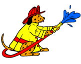 Coloring page Firefighter dalmatian painted byemily