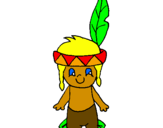 Coloring page Little Indian painted byanaflavia
