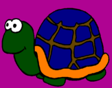 Coloring page Turtle painted byladybug