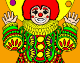 Coloring page Clown dressed up painted byarran