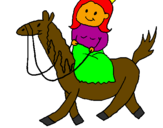 Coloring page Princess on horseback painted bygenesis