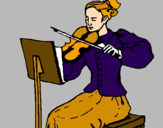 Coloring page Female violinist painted bymmm