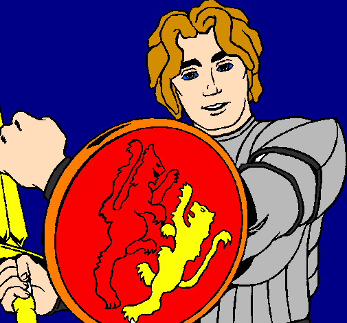 Knight with lion shield