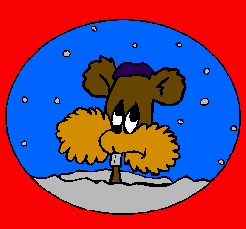 Squirrel in snowball