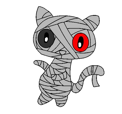 Colored page Doodle the cat mummy painted by emo mummy kat