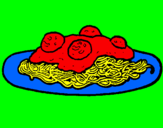 Coloring page Spaghetti with meat painted by[zygis] ir [ausrine]mig.]