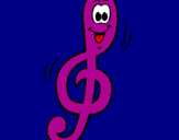 Coloring page Treble clef painted bySara