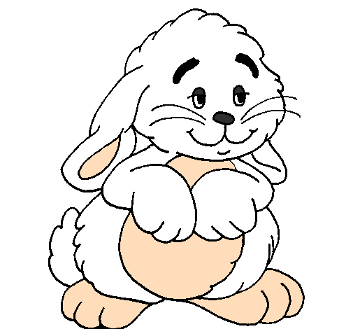 Coloring page Affectionate rabbit painted byTay