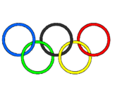 Coloring page Olympic rings painted byoscar