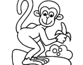 Coloring page Monkey painted byleahs family
