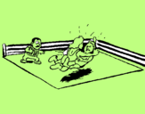 Coloring page Fighting in the ring painted byleandro