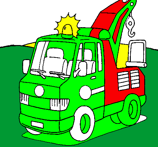 Coloring page Tow truck painted byTOMAS